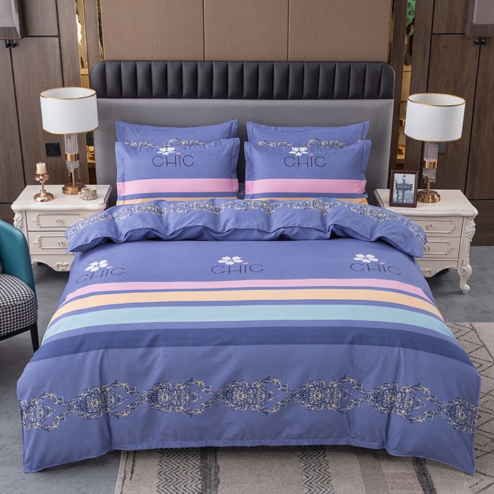 91家纺网 家纺一手货源 找家纺 佳宇轩 2026新款爆款140克独版植物羊绒加厚斜纹磨毛四件套 雅致蓝