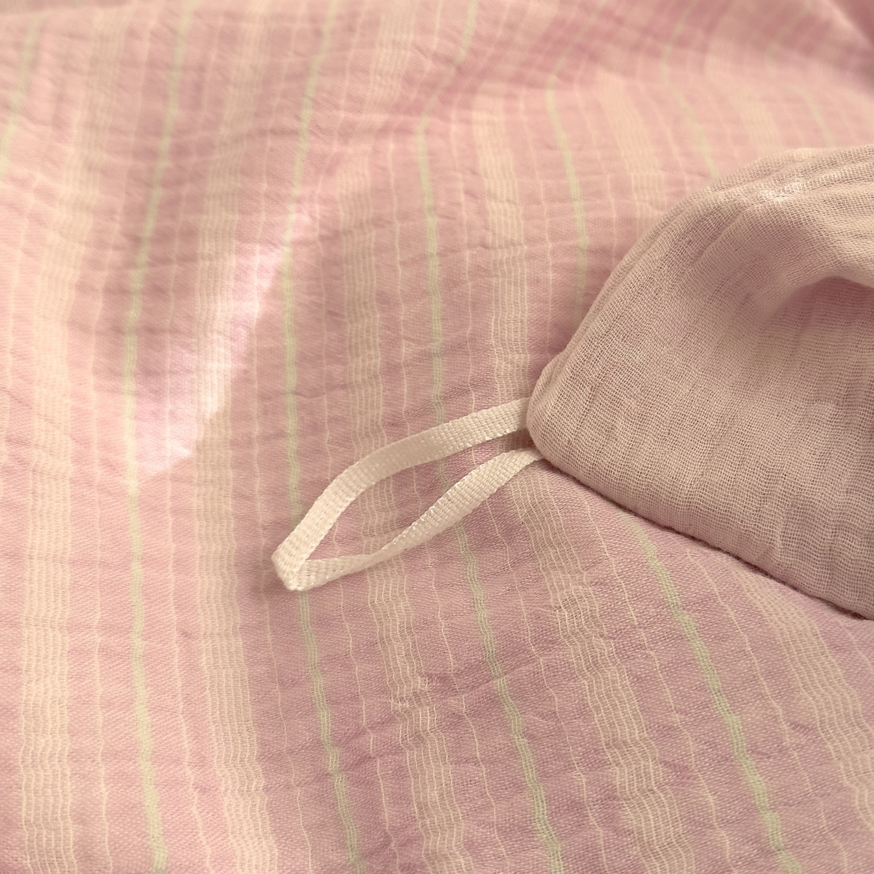 91家纺网 家纺一手货源 找家纺 DoDo 兜兜 2026新款全棉纯棉A类色织皱皱纱单被套单件被套单品 小半-紫