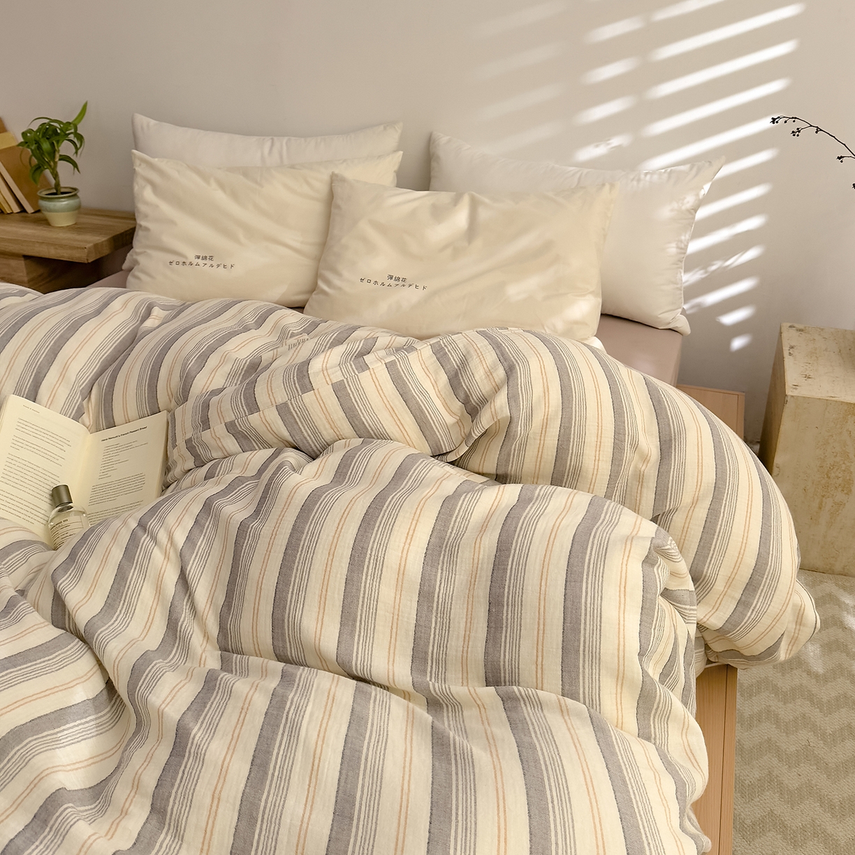 91家纺网 家纺一手货源 找家纺 （总）DoDo 兜兜 2026新款全棉纯棉A类色织皱皱纱单被套单件被套单品