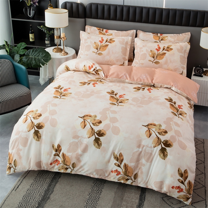 91家纺网 家纺一手货源 找家纺 佳宇轩 2026新款爆款140克独版植物羊绒加厚斜纹磨毛四件套 金枝玉叶