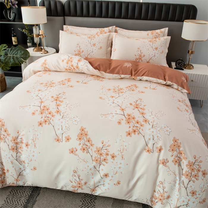 91家纺网 家纺一手货源 找家纺 佳宇轩 2026新款爆款140克独版植物羊绒加厚斜纹磨毛四件套 朝花夕拾