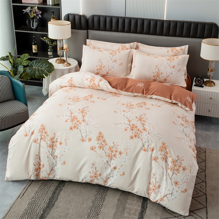 91家纺网 家纺一手货源 找家纺 佳宇轩 2026新款爆款140克独版植物羊绒加厚斜纹磨毛四件套 朝花夕拾