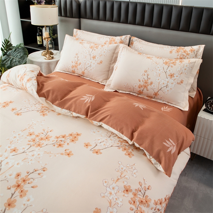 91家纺网 家纺一手货源 找家纺 佳宇轩 2026新款爆款140克独版植物羊绒加厚斜纹磨毛四件套 朝花夕拾