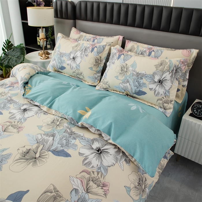 91家纺网 家纺一手货源 找家纺 佳宇轩 2026新款爆款140克独版植物羊绒加厚斜纹磨毛四件套 水木年华