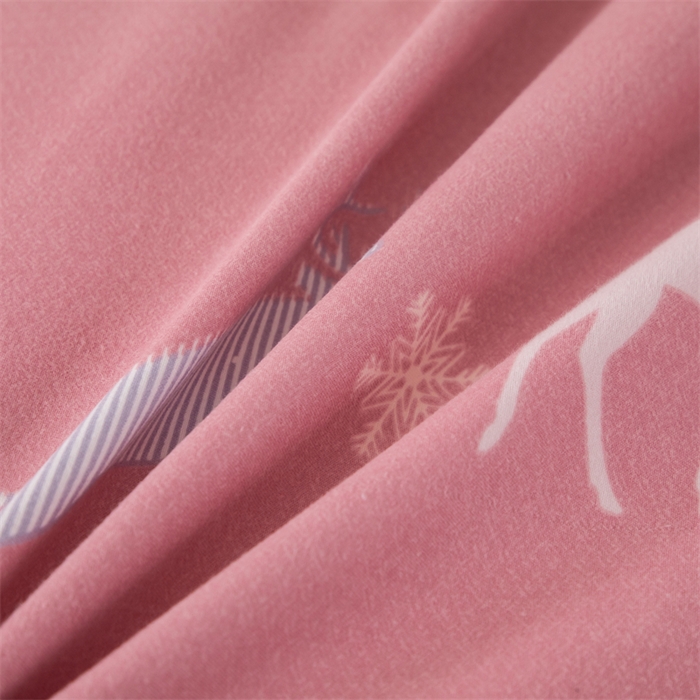 91家纺网 家纺一手货源 找家纺 佳宇轩 2026新款爆款140克独版植物羊绒加厚斜纹磨毛四件套 一鹿相伴