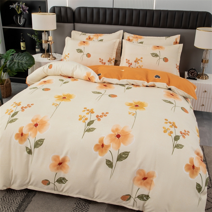 91家纺网 家纺一手货源 找家纺 佳宇轩 2026新款爆款140克独版植物羊绒加厚斜纹磨毛四件套 繁华