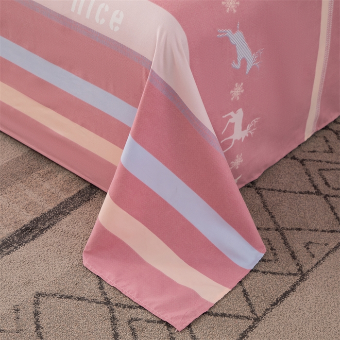 91家纺网 家纺一手货源 找家纺 佳宇轩 2026新款爆款140克独版植物羊绒加厚斜纹磨毛四件套 一鹿相伴