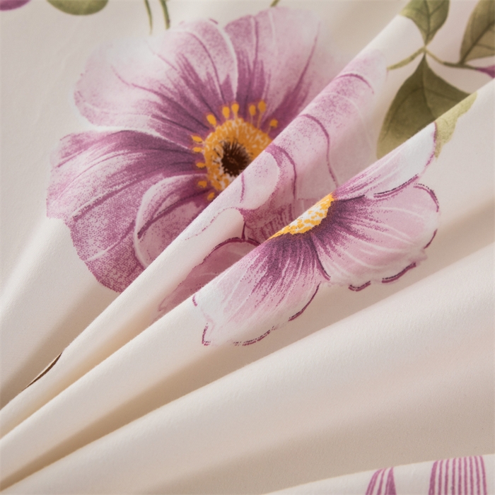 91家纺网 家纺一手货源 找家纺 佳宇轩 2026新款爆款140克独版植物羊绒加厚斜纹磨毛四件套 紫韵花开