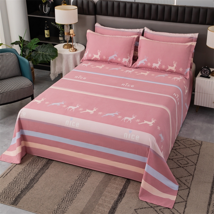 91家纺网 家纺一手货源 找家纺 佳宇轩 2026新款爆款140克独版植物羊绒加厚斜纹磨毛四件套 一鹿相伴