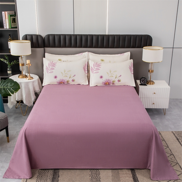 91家纺网 家纺一手货源 找家纺 佳宇轩 2026新款爆款140克独版植物羊绒加厚斜纹磨毛四件套 紫韵花开