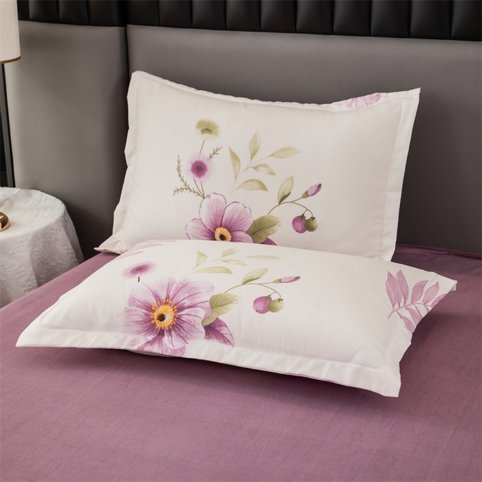 91家纺网 家纺一手货源 找家纺 佳宇轩 2026新款爆款140克独版植物羊绒加厚斜纹磨毛四件套 紫韵花开