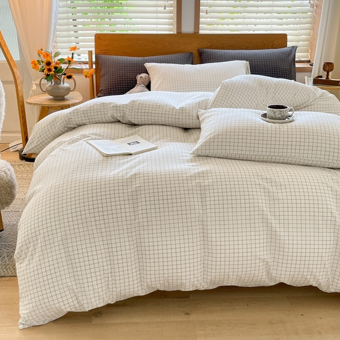 91家纺网 家纺一手货源 找家纺 （总）仰望棉麻双层纱供应链 2026新款全棉纯棉色织水洗棉日系简约风吊边四件套