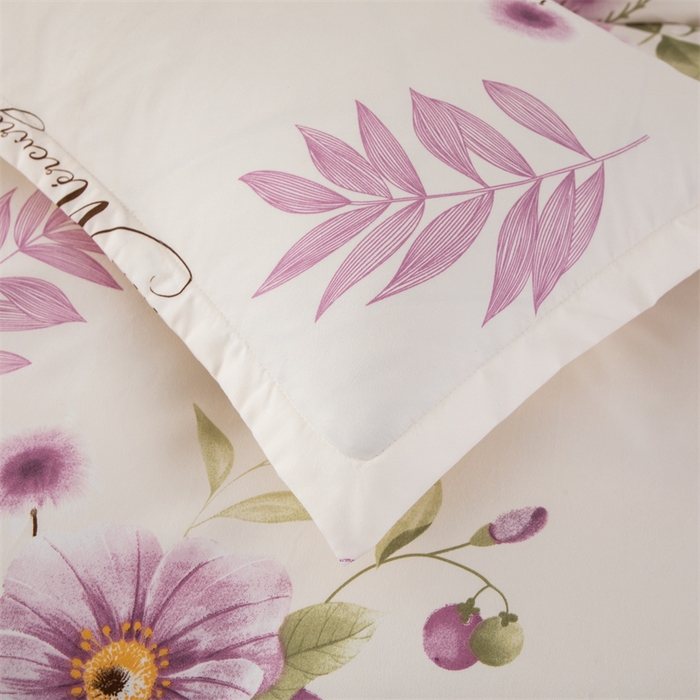 91家纺网 家纺一手货源 找家纺 佳宇轩 2026新款爆款140克独版植物羊绒加厚斜纹磨毛四件套 紫韵花开