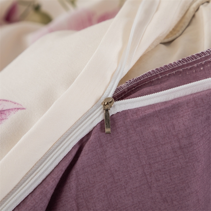 91家纺网 家纺一手货源 找家纺 佳宇轩 2026新款爆款140克独版植物羊绒加厚斜纹磨毛四件套 紫韵花开