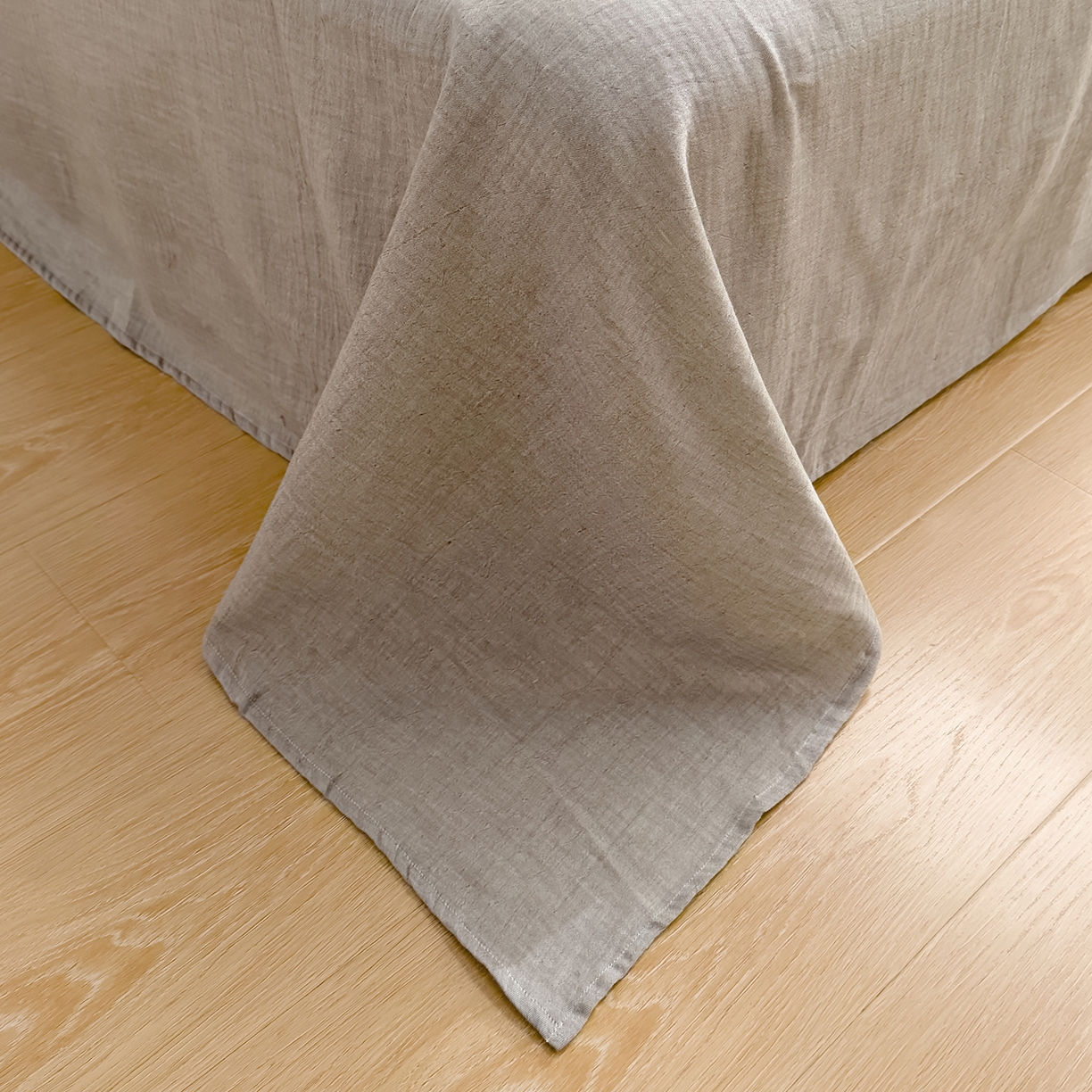 91家纺网 家纺一手货源 找家纺 DoDo 兜兜 2026年全棉纯棉A类色织皱皱纱床单单件 单床单 纯色-泡沫灰