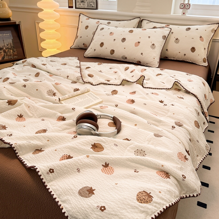 91家纺网 家纺一手货源 找家纺 （总）诺梵 2026新款高克重泡芙纱夏凉被四件套单夏被