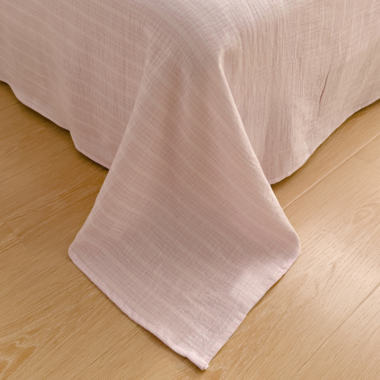 91家纺网 家纺一手货源 找家纺 DoDo 兜兜 2026年全棉纯棉A类色织皱皱纱床单单件 单床单 小半-紫