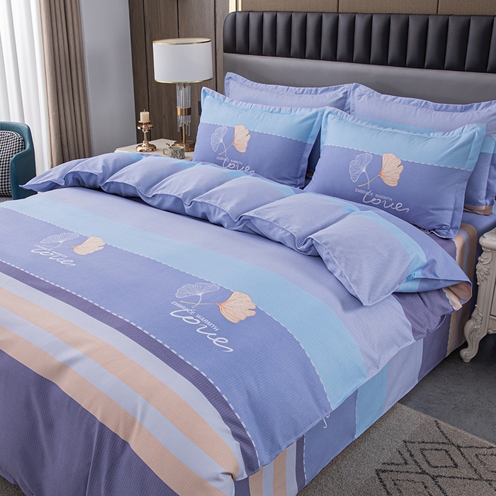 91家纺网 家纺一手货源 找家纺 佳宇轩 2026新款爆款140克独版植物羊绒加厚斜纹磨毛四件套 若雨千叶