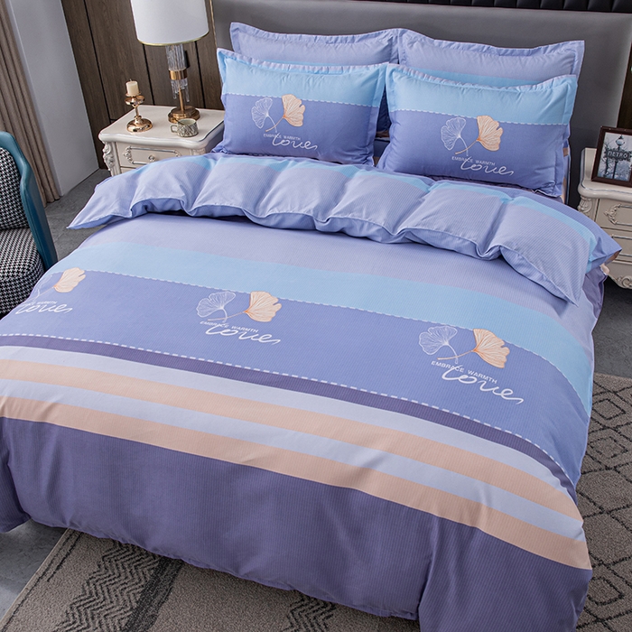 91家纺网 家纺一手货源 找家纺 佳宇轩 2026新款爆款140克独版植物羊绒加厚斜纹磨毛四件套 若雨千叶