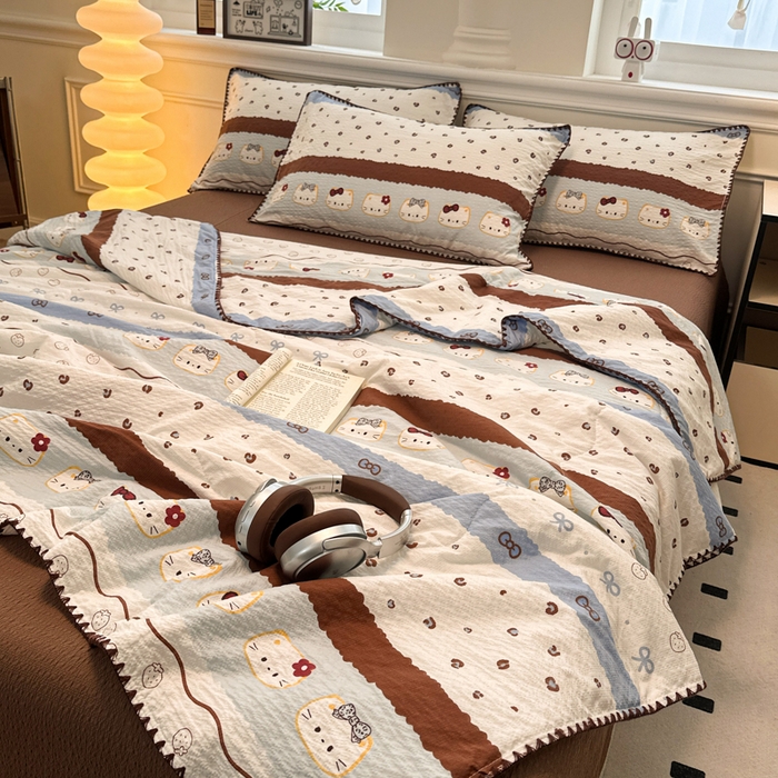 91家纺网 家纺一手货源 找家纺 （总）诺梵 2026新款高克重泡芙纱夏凉被四件套单夏被