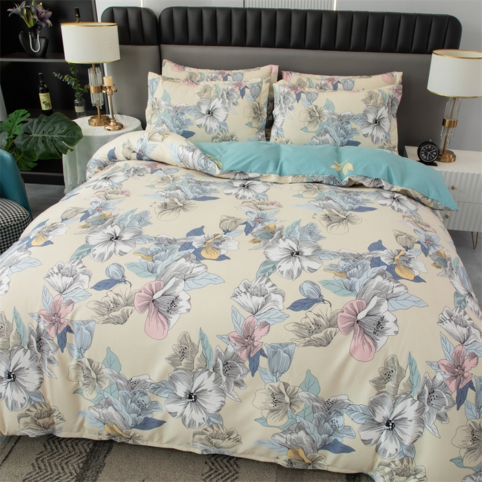 91家纺网 家纺一手货源 找家纺 佳宇轩 2026新款爆款140克独版植物羊绒加厚斜纹磨毛四件套 水木年华