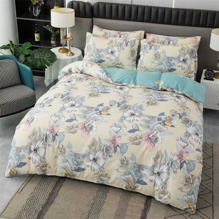 91家纺网 家纺一手货源 找家纺 佳宇轩 2026新款爆款140克独版植物羊绒加厚斜纹磨毛四件套 水木年华