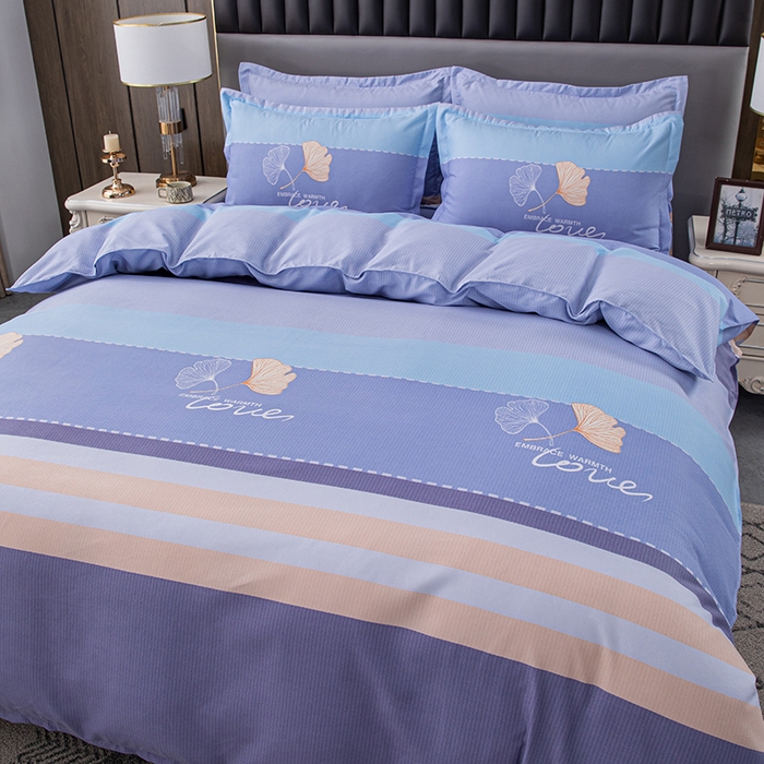 91家纺网 家纺一手货源 找家纺 佳宇轩 2026新款爆款140克独版植物羊绒加厚斜纹磨毛四件套 若雨千叶