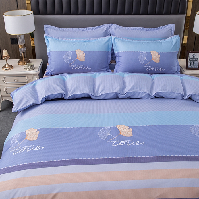 91家纺网 家纺一手货源 找家纺 佳宇轩 2026新款爆款140克独版植物羊绒加厚斜纹磨毛四件套 若雨千叶