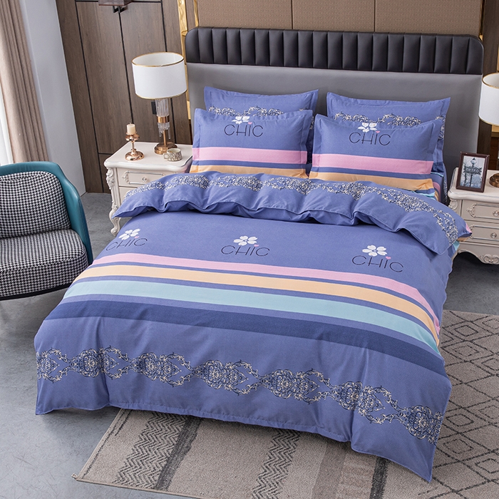 91家纺网 家纺一手货源 找家纺 佳宇轩 2026新款爆款140克独版植物羊绒加厚斜纹磨毛四件套 雅致蓝