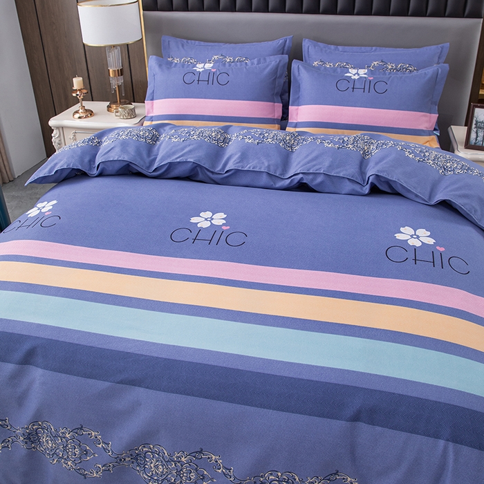 91家纺网 家纺一手货源 找家纺 佳宇轩 2026新款爆款140克独版植物羊绒加厚斜纹磨毛四件套 雅致蓝