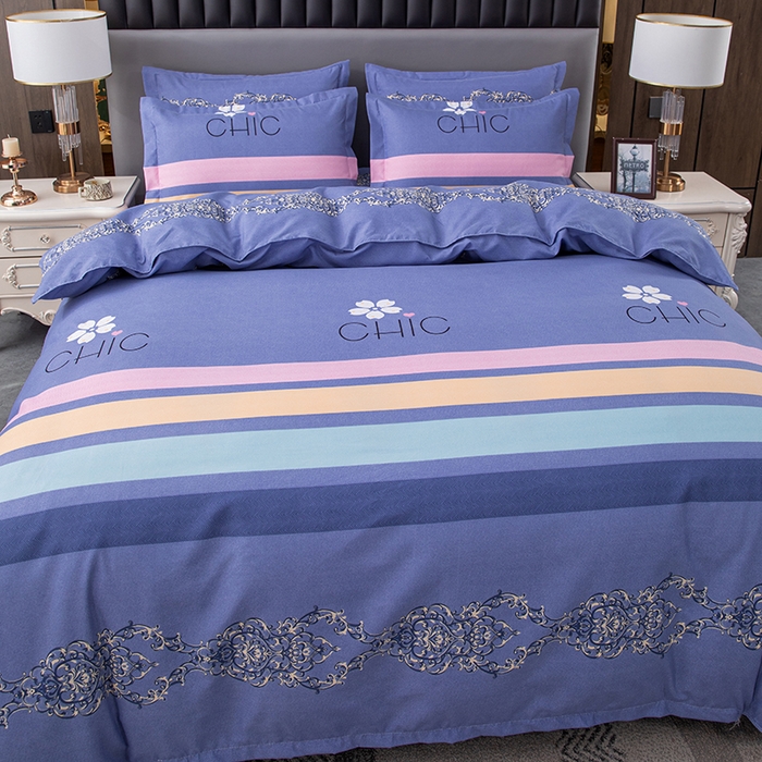 91家纺网 家纺一手货源 找家纺 佳宇轩 2026新款爆款140克独版植物羊绒加厚斜纹磨毛四件套 雅致蓝