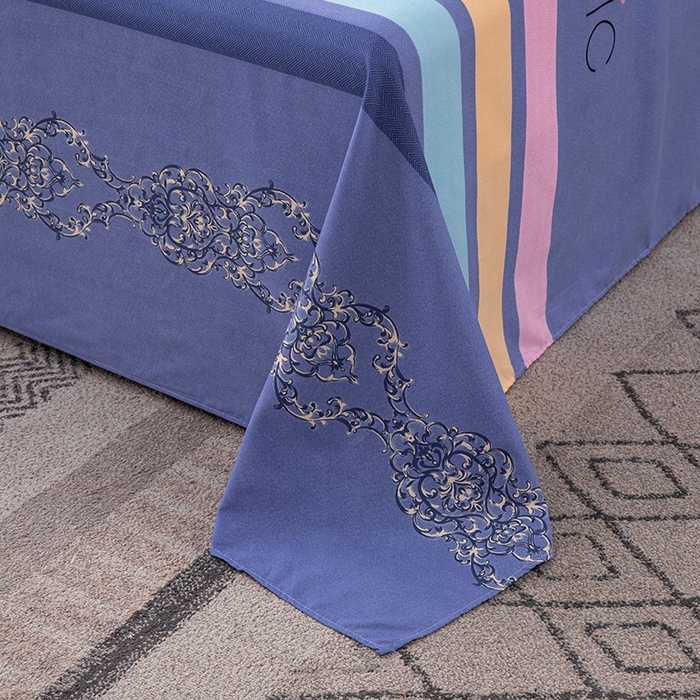 91家纺网 家纺一手货源 找家纺 佳宇轩 2026新款爆款140克独版植物羊绒加厚斜纹磨毛四件套 雅致蓝