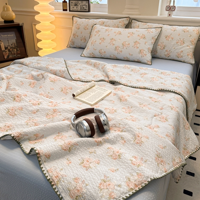 91家纺网 家纺一手货源 找家纺 （总）诺梵 2026新款高克重泡芙纱夏凉被四件套单夏被