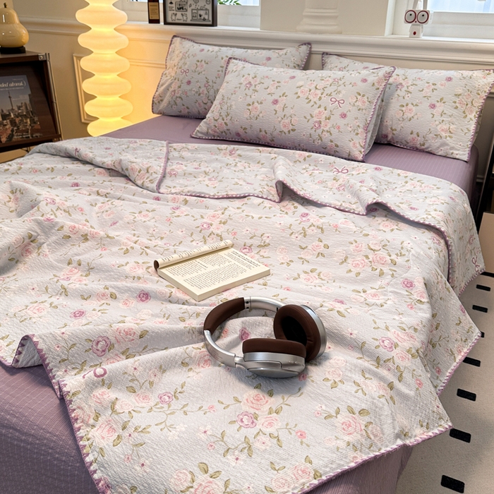 91家纺网 家纺一手货源 找家纺 （总）诺梵 2026新款高克重泡芙纱夏凉被四件套单夏被