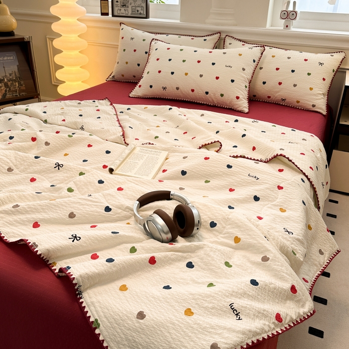 91家纺网 家纺一手货源 找家纺 （总）诺梵 2026新款高克重泡芙纱夏凉被四件套单夏被