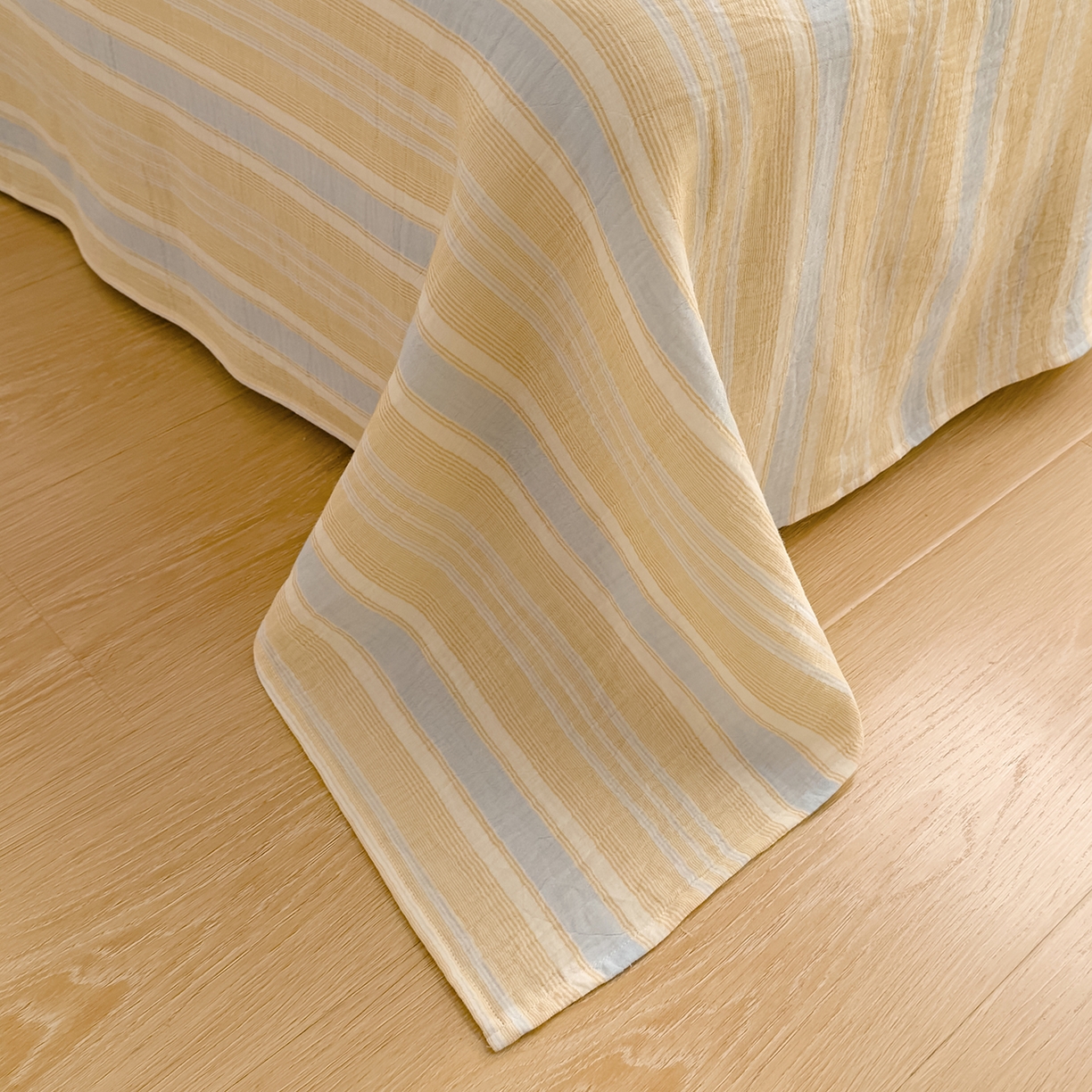 91家纺网 家纺一手货源 找家纺 DoDo 兜兜 2026年全棉纯棉A类色织皱皱纱床单单件 单床单 小半-蓝