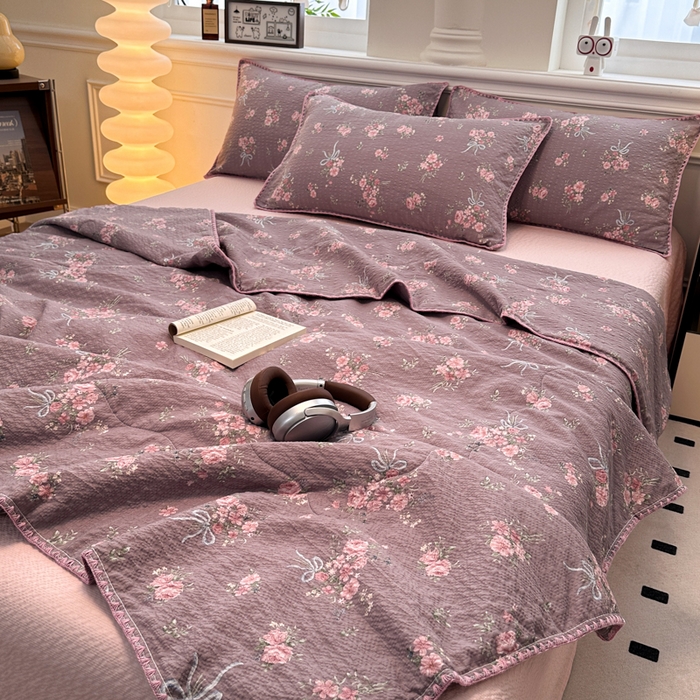 91家纺网 家纺一手货源 找家纺 （总）诺梵 2026新款高克重泡芙纱夏凉被四件套单夏被