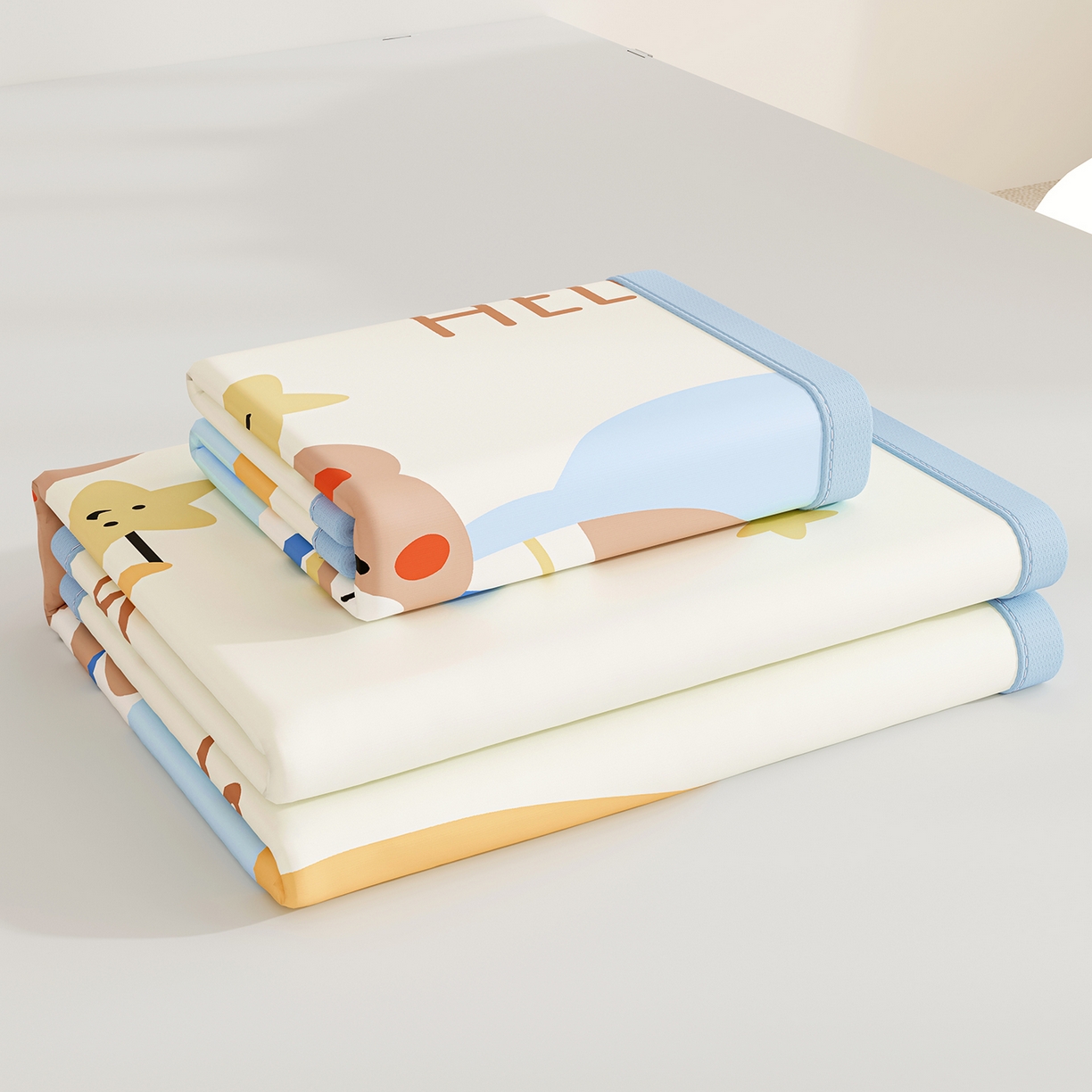 91家纺网 家纺一手货源 找家纺 （总）家品罗兰 2026A类数码印花大版卡通冰丝凉席双人席可机洗学生宿舍空调软席三件套三明治网底