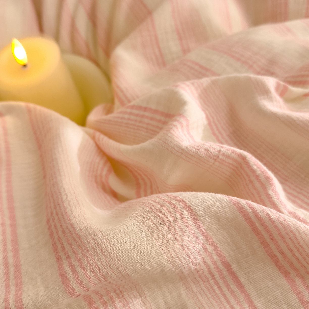 91家纺网 家纺一手货源 找家纺 DoDo 兜兜 2026新全棉纯棉A类色织皱皱纱单床笠单件床笠单品 小半-粉