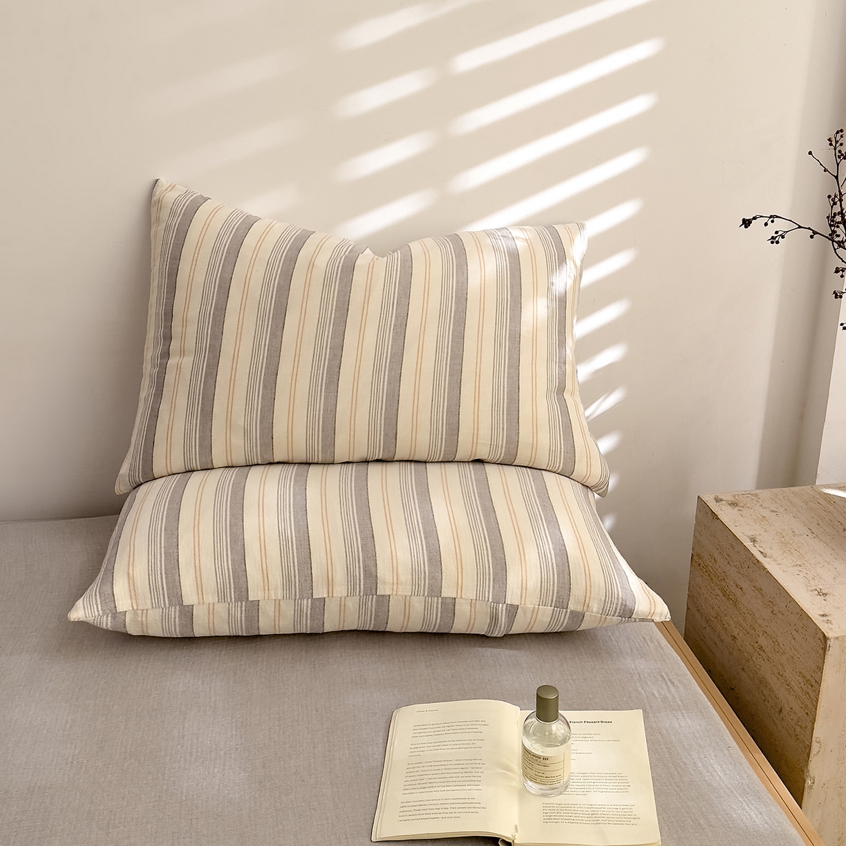 91家纺网 家纺一手货源 找家纺 DoDo 兜兜 2026新全棉纯棉A类色织皱皱纱单床笠单件床笠单品 小半-灰