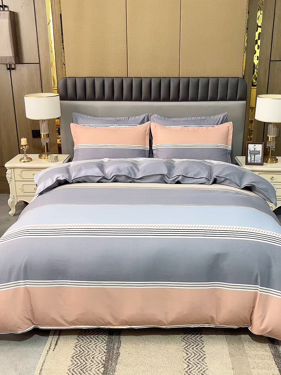 91家纺网 家纺一手货源 找家纺 佳宇轩 2026新款爆款140克独版植物羊绒加厚斜纹磨毛四件套 凡赛尔