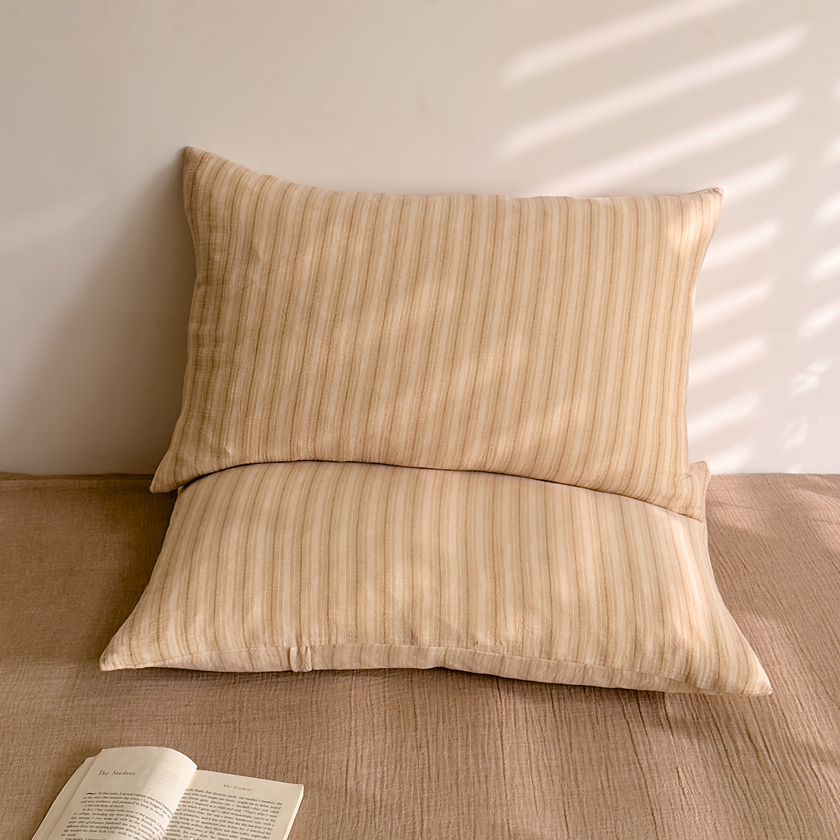 91家纺网 家纺一手货源 找家纺 （总）DoDo 兜兜 2026年全棉纯棉A类色织皱皱纱单件枕套单品枕套