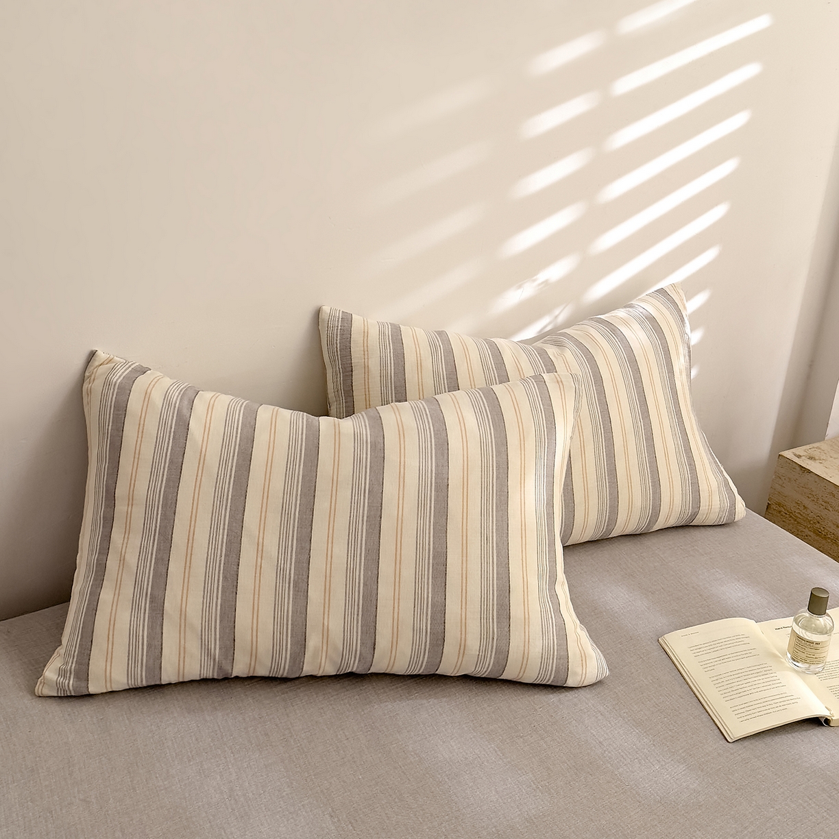 DoDo 兜兜 2026年全棉纯棉A类色织皱皱纱单件枕套单品枕套 小半-灰