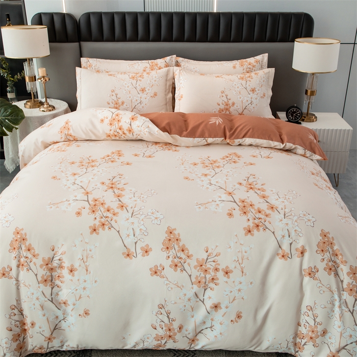 91家纺网 家纺一手货源 找家纺 佳宇轩 2026新款爆款140克独版植物羊绒加厚斜纹磨毛四件套 朝花夕拾