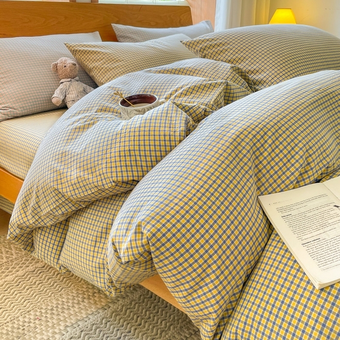 91家纺网 家纺一手货源 找家纺 （总）仰望棉麻双层纱供应链 2026新款全棉纯棉色织水洗棉日系简约风吊边四件套