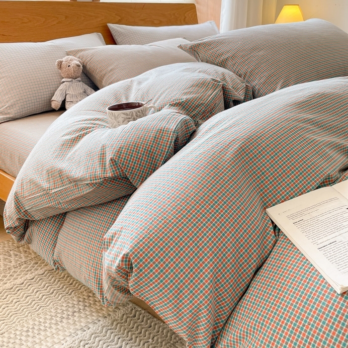 91家纺网 家纺一手货源 找家纺 （总）仰望棉麻双层纱供应链 2026新款全棉纯棉色织水洗棉日系简约风吊边四件套