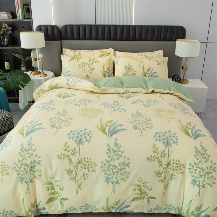 91家纺网 家纺一手货源 找家纺 佳宇轩 2026新款爆款140克独版植物羊绒加厚斜纹磨毛四件套 悠悠仙草