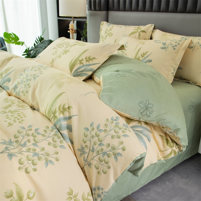 91家纺网 家纺一手货源 找家纺 佳宇轩 2026新款爆款140克独版植物羊绒加厚斜纹磨毛四件套 悠悠仙草