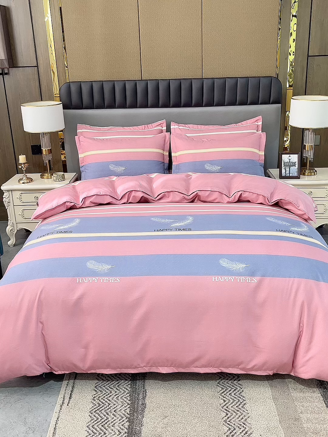 91家纺网 家纺一手货源 找家纺 佳宇轩 2026新款爆款140克独版植物羊绒加厚斜纹磨毛四件套 千与千寻