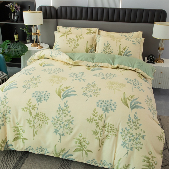 91家纺网 家纺一手货源 找家纺 佳宇轩 2026新款爆款140克独版植物羊绒加厚斜纹磨毛四件套 悠悠仙草